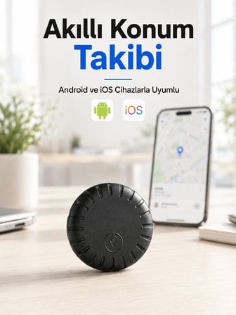 Akıllı GPS Takip Cihazı Android ve iOS Uyumlu 2 Yıl Pil Ömürlü Mini Konum Bulucu