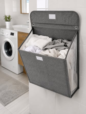 Banyo ve Çamaşır Odası İçin Duvara Asılan Katlanabilir Çamaşır Sepeti