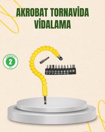 12 Parça Akrobat Vidalama Uç Seti Esnek Dar Alan Kullanım