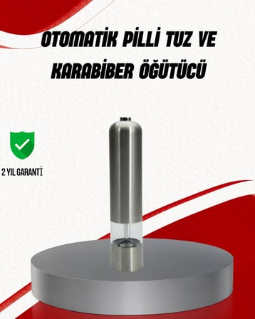 Işıklı Pilli Baharat Değirmeni Taze ve Pratik Öğütme
