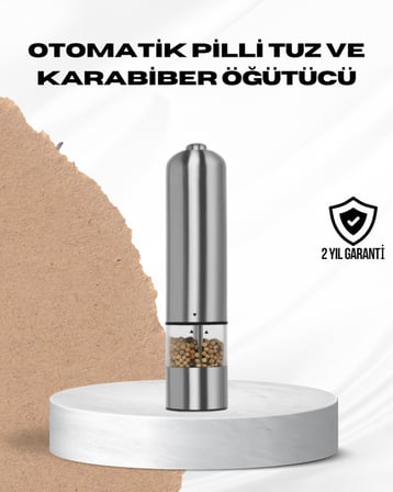 Tek Elle Kullanılan Otomatik Baharat Değirmeni Işıklı Sistem