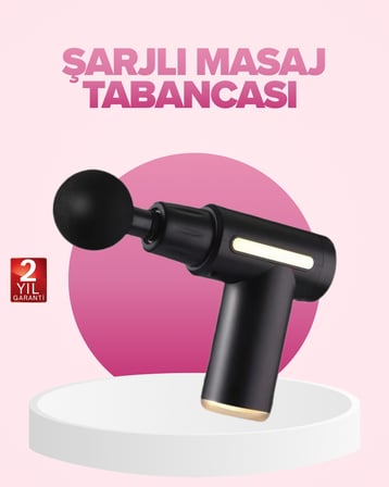 Profesyonel Masaj Tabancası 6 Kademeli Derin Kas Terapisi 4 Başlıklı Şarjlı Sessiz Motor