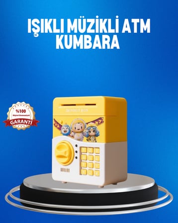Çocuklar İçin Sarı Elektronik Şifreli Para Biriktirme Kumbarası