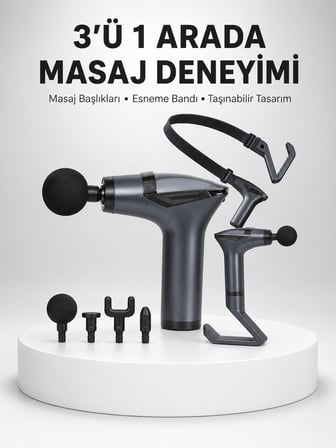 Titreşimli Şarjlı Masaj Aleti 3in1 Fonksiyonel Çok Amaçlı Model Yeni Nesil