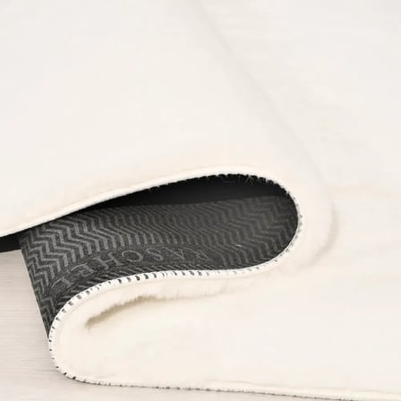 Nistanbul Nis-025 Desen 7 Beyaz Peluş Halısı - Kaymaz Taban