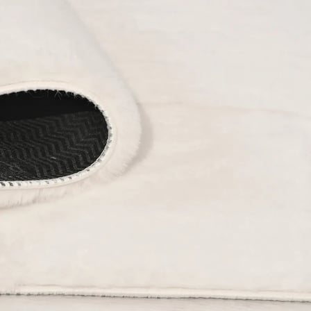 Nistanbul Nis-025 Desen 7 Beyaz Peluş Halısı - Kaymaz Taban