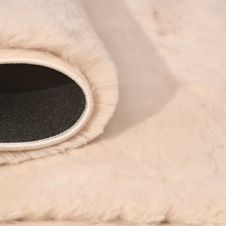 Nistanbul Nis-025 Desen 5 Bej Peluş Halısı - Kaymaz Taban