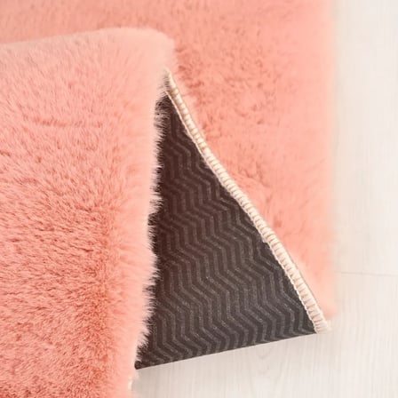 Nistanbul Nis-025 Desen 4 Rose Peluş Halısı - Kaymaz Taban