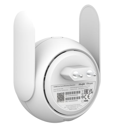 RUIJIE Reyee RG-EW1200R, 1Port, 1200Mbps, Dual Band, Wifi 5, WPS Butonu, Reyee Mesh, Menzil Genişletici