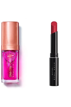 True Nourishing Dudak Yağı 7 Ml. Blossom ve Avon Ultra Beauty Ruj Stylo Forever Pink 2li set