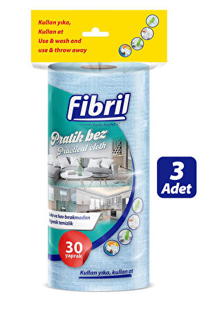 Fibril Çok Amaçlı Pratik Rulo Bez 30 Yaprak  x 3 Adet