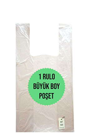 1 RULO POŞET HIŞIR MARKET MANAV ALIŞVERİŞ BÜYÜK BOY 27x52cm ŞEFFAF 200 ADET