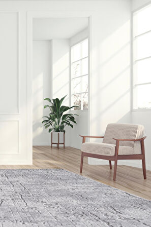 Artemis Halı Runner 05016A Krem Gri Modern Saçaklı Halı