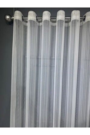 Çizgili Modern Tasarım Rustik Kuşgözü Tül Perde