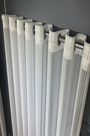 Çizgili Modern Tasarım Rustik Kuşgözü Tül Perde