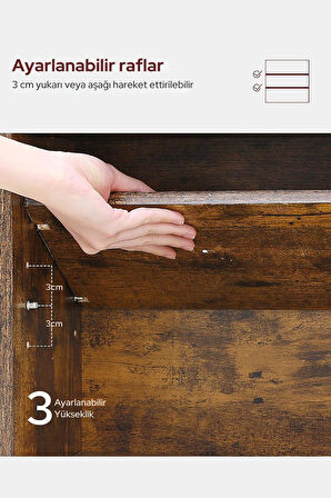 6 Katlı Kitaplık Depolama Dolaplı, Dar ve Uzun Ağaç Kitaplık | Modern Rustik Kahverengi Kitap Düzenleyici