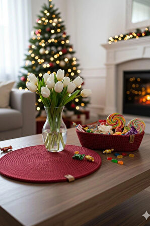 El Yapımı Zigzag Dikiş Yuvarlak Supla 6'lı Set