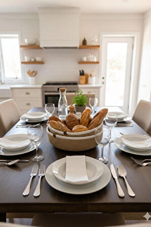 El Yapımı 3’lü Yuvarlak Jüt Dekoratif Sepet Seti