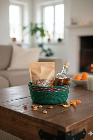 El Yapımı 3’lü Yuvarlak Jüt Dekoratif Sepet Seti