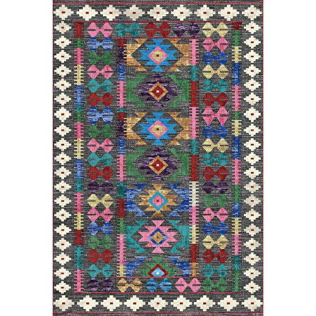 Rovigo Home Dijital Baskı Yıkanabilir Kaymaz Taban Salon Halısı Ve Yolluk RV127-FNL433