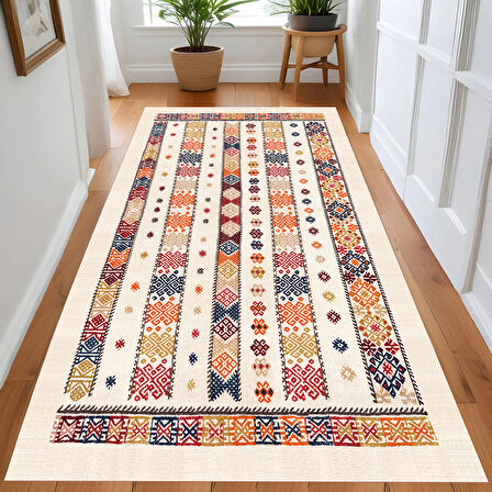 Rovigo Home Dijital Baskı Yıkanabilir Kaymaz Taban Salon Halısı Ve Yolluk RV133-FNL438