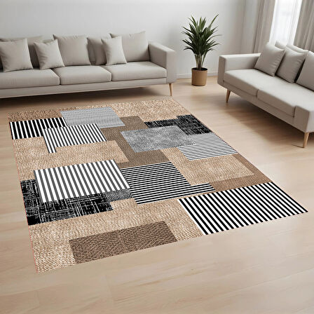 Rovigo Home Dijital Baskı Yıkanabilir Kaymaz Taban Salon Halısı Ve Yolluk RV135-FNL440