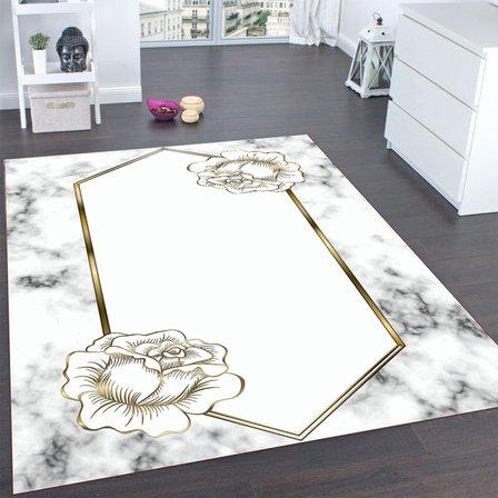 Rovigo Home Dijital Baskı Yıkanabilir Kaymaz Taban Salon Halısı Ve Yolluk RV142-FNL447