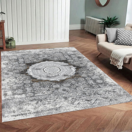 Rovigo Home Dijital Baskı Yıkanabilir Kaymaz Taban Salon Halısı Ve Yolluk RV159-FNL465