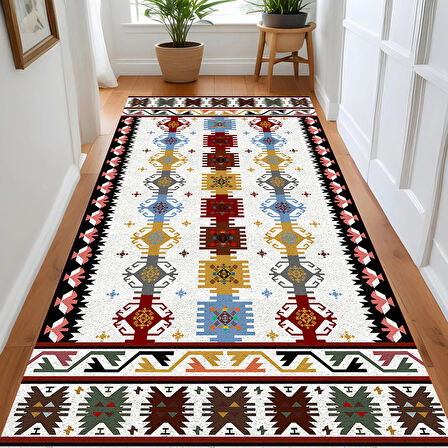 Rovigo Home Dijital Baskı Yıkanabilir Kaymaz Taban Salon Halısı Ve Yolluk RV164-FNL470