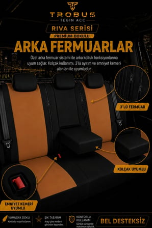 Peugeot 408 2022+ Uyumlu Riva Serisi Tay Tüyü Otropedik Açık Taba Siyah Premium Koltuk Kılıfı
