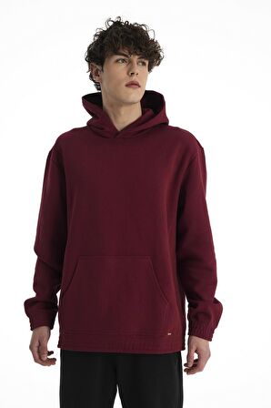 Bordo Kapüşonlu Pro Unisex Sweatshirt