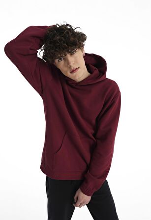 Bordo Kapüşonlu Pro Unisex Sweatshirt