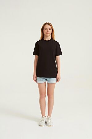 Siyah Unisex Oversize Basic T-Shirt