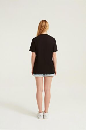 Siyah Unisex Oversize Basic T-Shirt