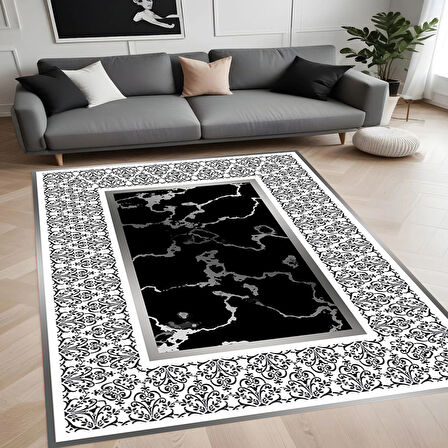 Rovigo Home Dijital Baskı Yıkanabilir Kaymaz Taban Salon Halısı Ve Yolluk RVG0853-FNL63