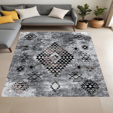 Rovigo Home Dijital Baskı Yıkanabilir Kaymaz Taban Salon Halısı Ve Yolluk RVG0914-FNL131