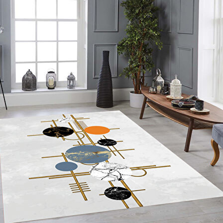 Rovigo Home Dijital Baskı Yıkanabilir Kaymaz Taban Salon Halısı Ve Yolluk RVG0947-FNL182