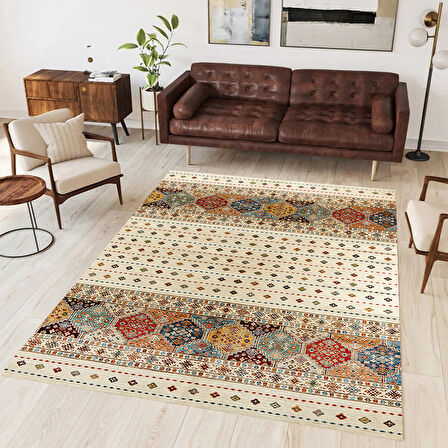 Rovigo Home Dijital Baskı Yıkanabilir Kaymaz Taban Salon Halısı Ve Yolluk RVG0949-FNL198