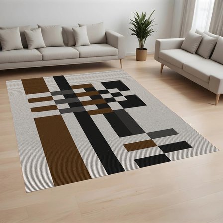 Rovigo Home Dijital Baskı Yıkanabilir Kaymaz Taban Salon Halısı Ve Yolluk RVG0953-FNL202