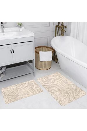 Dijital Baskı Yıkanabilir Kaymaz 2'li Banyo Paspası  RVG5208