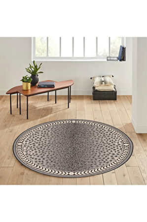 Dijital Baskı Yıkanabilir Kaymaz Taban Yuvarlak Halı RVG7165