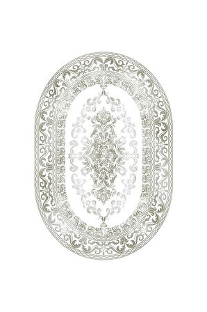 Dijital Baskı Yıkanabilir Kaymaz Taban Oval Halı RVG7211-HK128