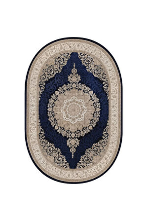 Dijital Baskı Yıkanabilir Kaymaz Taban Oval Halı RVG7227-HT996