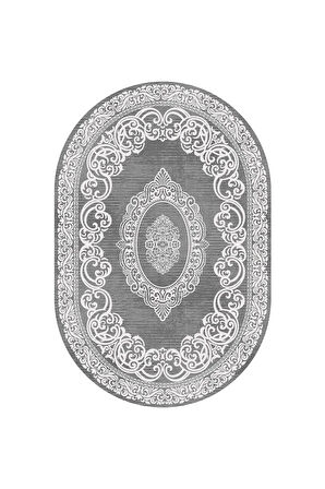 Dijital Baskı Yıkanabilir Kaymaz Taban Oval Halı RVG7264-HY983