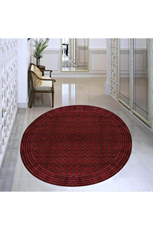Dijital Baskı Yıkanabilir Kaymaz Taban Yuvarlak Halı RVG7343-HT645