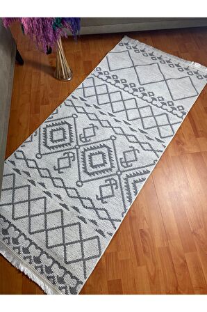 Rovigo Home Modern Şönil Dokuma Halı Yolluk İskandinav SR- Beyaz