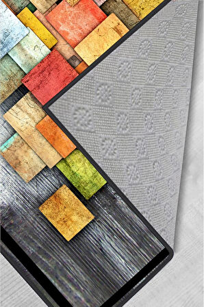 Dijital Baskı Yıkanabilir Kaymaz Taban Salon Halısı Ve Yolluk RVG0250