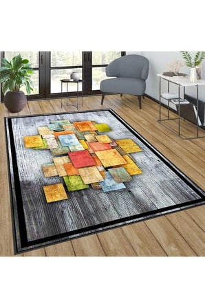 Dijital Baskı Yıkanabilir Kaymaz Taban Salon Halısı Ve Yolluk RVG0250