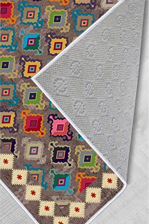 Dijital Baskı Yıkanabilir Kaymaz Taban Salon Halısı Ve Yolluk RVG0353