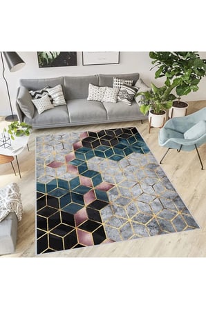 Dijital Baskı Yıkanabilir Kaymaz Taban Salon Halısı Ve Yolluk RVG0387